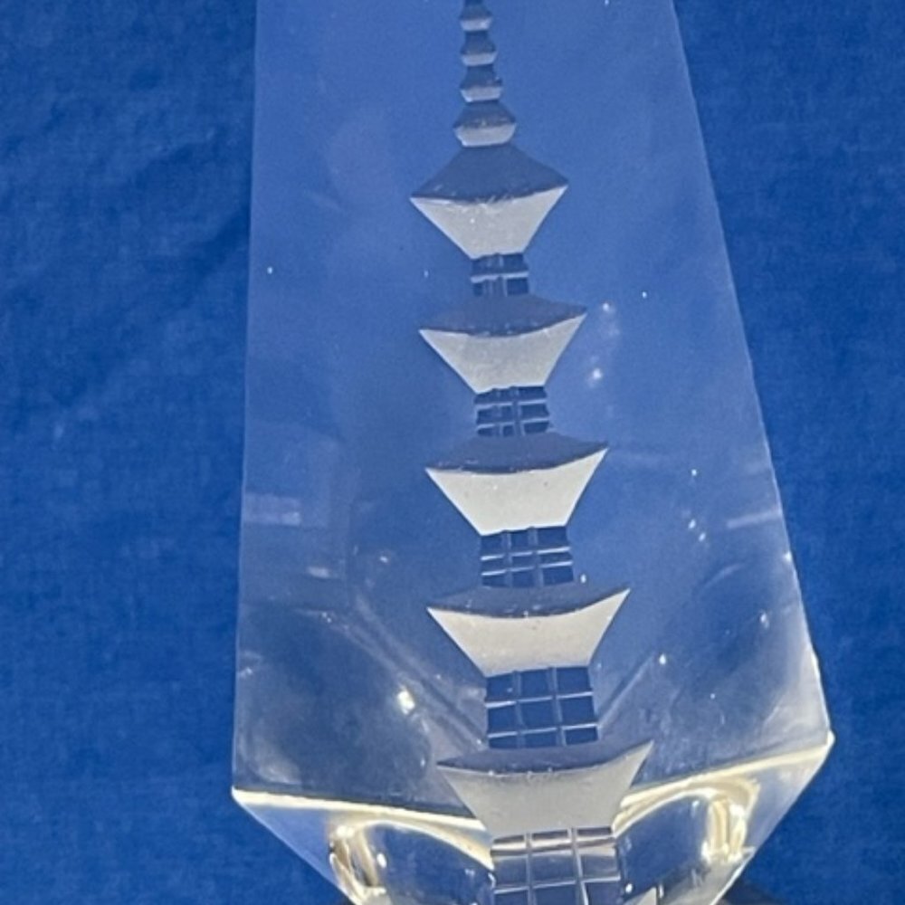 Large Vintage leaded crystal perfume bottle, hand cut. - Picture 3 of 7